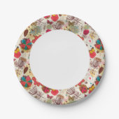 レトロスタイル4の花柄 ペーパープレート (正面)