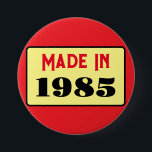 レトロスタイル40th birthday badge 1985 缶バッジ<br><div class="desc">これは誕生日ピンバッジスタイリッシュのための本当に素敵なデザインである。</div>