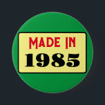 レトロスタイル40th birthday badge 1985 缶バッジ<br><div class="desc">これは誕生日ピンバッジスタイリッシュのための本当に素敵なデザインである。</div>