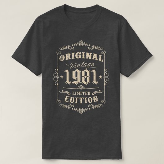 レトロスタイル41番目の誕生日ギフトアイディア1981ヴィンテージD Tシャツ (デザイン正面)