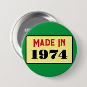 レトロスタイル50th birthday badge 1974 缶バッジ (正面&裏面)