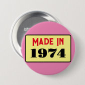 レトロスタイル50th birthday badge 1974 缶バッジ (正面&裏面)