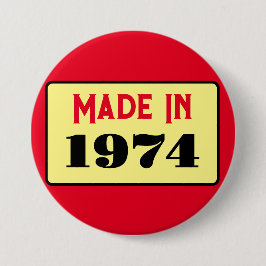 レトロスタイル50th birthday badge 1974 缶バッジ