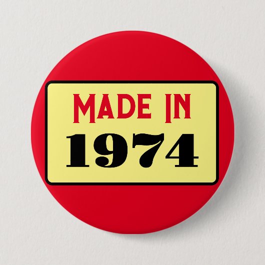 レトロスタイル50th birthday badge 1974 缶バッジ (正面)