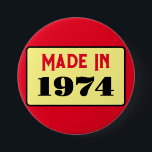 レトロスタイル50th birthday badge 1974 缶バッジ<br><div class="desc">これは誕生日ピンバッジスタイリッシュのための本当に素敵なデザインである。</div>