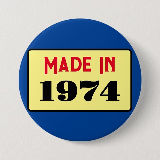 レトロスタイル50th birthday badge 1974 缶バッジ (正面)