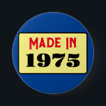 レトロスタイル50th birthday badge 1975 缶バッジ<br><div class="desc">これは誕生日ピンバッジスタイリッシュのための本当に素敵なデザインである。</div>