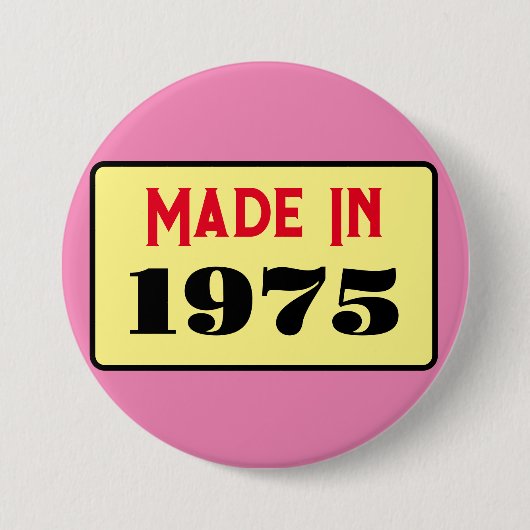 レトロスタイル50th birthday badge 1975 缶バッジ (正面)