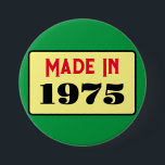 レトロスタイル50th birthday badge 1975 缶バッジ<br><div class="desc">これは誕生日ピンバッジスタイリッシュのための本当に素敵なデザインである。</div>