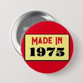 レトロスタイル50th birthday badge 1975 缶バッジ (正面&裏面)