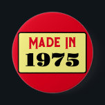 レトロスタイル50th birthday badge 1975 缶バッジ<br><div class="desc">これは誕生日ピンバッジスタイリッシュのための本当に素敵なデザインである。</div>
