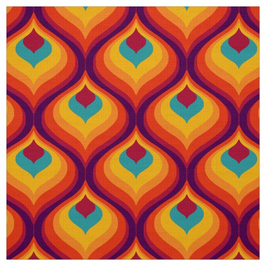 レトロスタイル60s 70sパターン生地 ファブリック (見本)