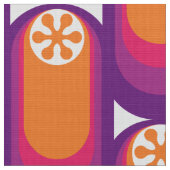 レトロスタイル60s 70sパターン生地 ファブリック (クローズアップ)