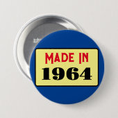 レトロスタイル60th birthday badge 1964 缶バッジ (正面&裏面)