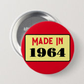 レトロスタイル60th birthday badge 1964 缶バッジ (正面&裏面)