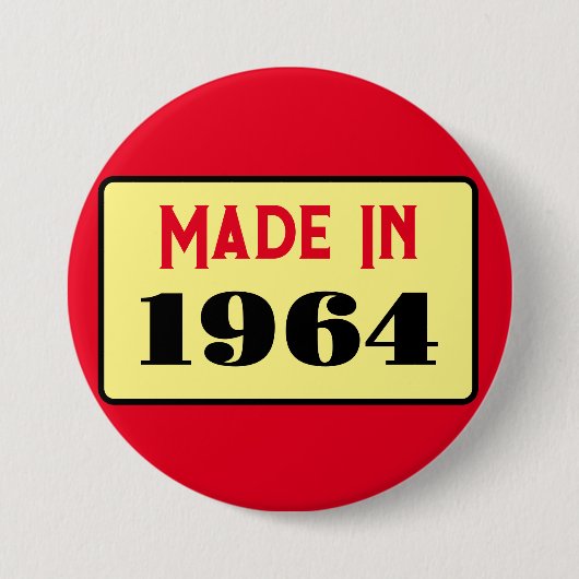 レトロスタイル60th birthday badge 1964 缶バッジ (正面)