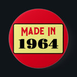レトロスタイル60th birthday badge 1964 缶バッジ<br><div class="desc">これは誕生日ピンバッジスタイリッシュのための本当に素敵なデザインである。</div>