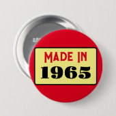 レトロスタイル60th birthday badge 1965 缶バッジ (正面&裏面)