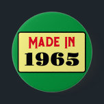 レトロスタイル60th birthday badge 1965 缶バッジ<br><div class="desc">これは誕生日ピンバッジスタイリッシュのための本当に素敵なデザインである。</div>