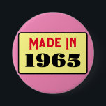 レトロスタイル60th birthday badge 1965 缶バッジ<br><div class="desc">これは誕生日ピンバッジスタイリッシュのための本当に素敵なデザインである。</div>