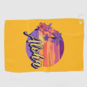 レトロスタイル「アロハ文字デザイン」 ゴルフタオル (横)