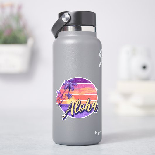 レトロスタイル「アロハ文字デザイン」 シール (HydroFlask)