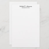 レトロスタイル エレガント シンプル 白 便箋 (正面/裏面)