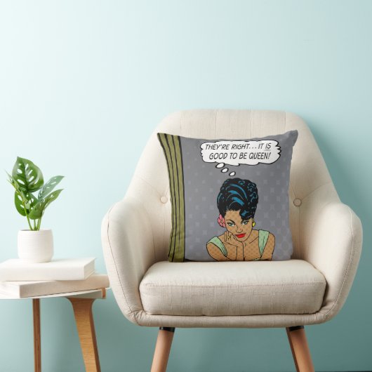 レトロスタイル「クイーンになってもいい」枕 クッション (椅子)