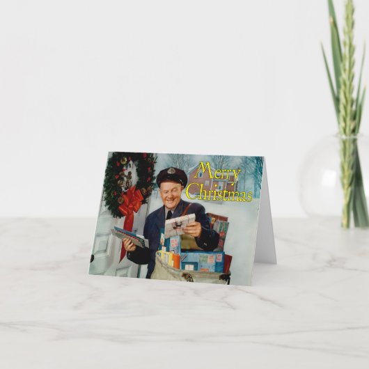 レトロスタイル「クリスマスメール」ホリデーカード シーズンカード (正面)