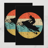 レトロスタイル スノーモービル スノーモービリング 招待状 (正面/裏面)