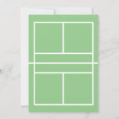 レトロスタイル ネオンイエロー テーマの ピックルボール バースデー 招待状 (裏面)