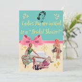 レトロスタイル「ブライダルシャワー」招待状 招待状 (スタンド正面)