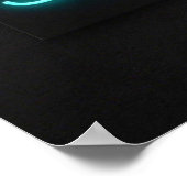 レトロスタイル「マムスクワッド」ネオンピンクとティール(緑がかった色) ポスター (角)