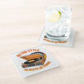 レトロスタイル、常にヴォーグ ガラスコースター (アングル)