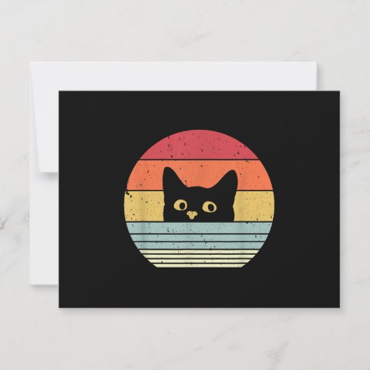 レトロスタイル 猫Tシャツ 出欠カード (正面)