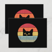 レトロスタイル 猫Tシャツ 出欠カード (正面/裏面)