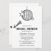 レトロスタイル 70年代 ディスコ ブライダルシャワー 招待状 (正面/裏面)