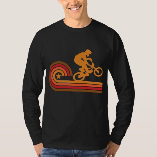 レトロスタイルBMXバイクライダーヴィンテージ Tシャツ (正面)