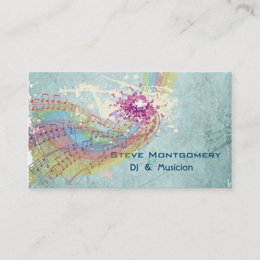 レトロスタイルDJおよびミュージシャン 名刺 (正面)