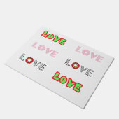 レトロスタイルLOVEドアマット ドアマット (アングル)