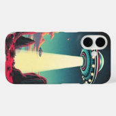 レトロスタイルUFO作連絡成 Case-Mate iPhoneケース (裏面 (横))