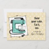 レトロスタンドミキサーお菓子レシピカード 招待状 (正面)