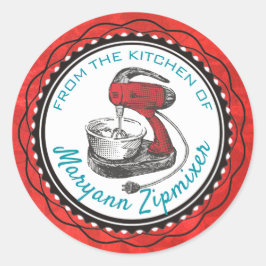 レトロスタンドミキサーのシールのキッチン ラウンドシール