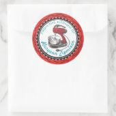 レトロスタンドミキサーのシールのキッチン ラウンドシール (バッグ)