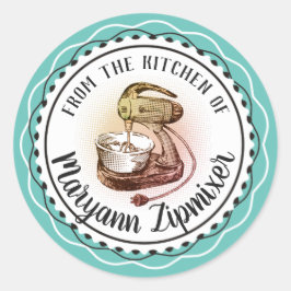 レトロスタンドミキサーのシールのキッチン ラウンドシール