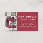 レトロスタンドミキサーベーカリーのペストリーシェフビジネスカード 名刺 (正面)