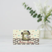 レトロスタンドミキサーベーカリーのペストリーシェフビジネスカード 名刺 (スタンド正面)