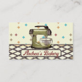 レトロスタンドミキサーベーカリーのペストリーシェフビジネスカード 名刺 (正面)