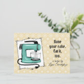 レトロスタンドミキサーベーキングクックブックレシピカード 招待状 (スタンド正面)