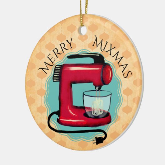 レトロスタンドミキサーベーキングベーカリーのクリスマスオーナメント セラミックオーナメント (左)